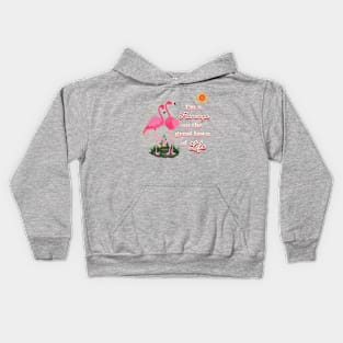 Flamingo On The Lawn Of Life Kids Hoodie